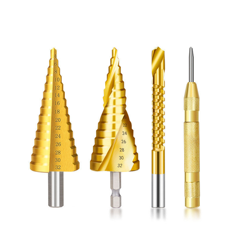 Cone drill bit punch set