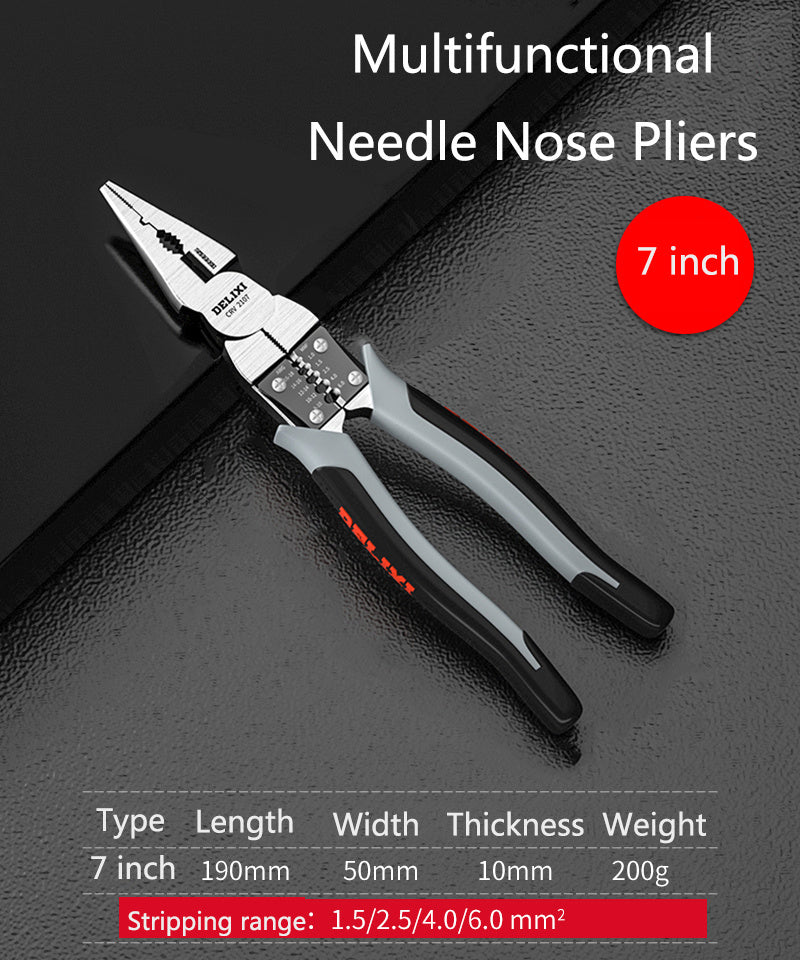 Multifunctional Wire Pliers Vise Needle Nose Pliers Oblique Nose Pliers